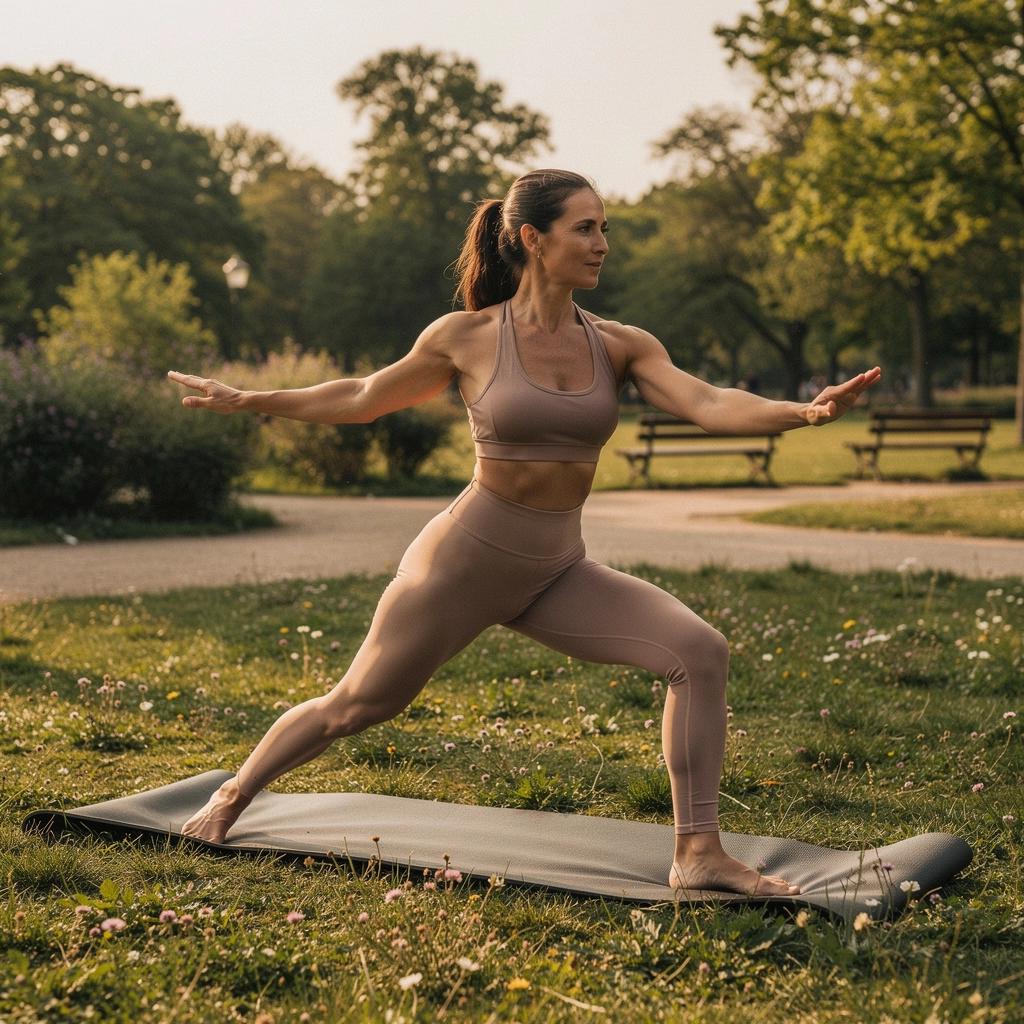 Uczestnik zajęć jogi korzystający z pomocy terapeutycznej, aby poprawić elastyczność.